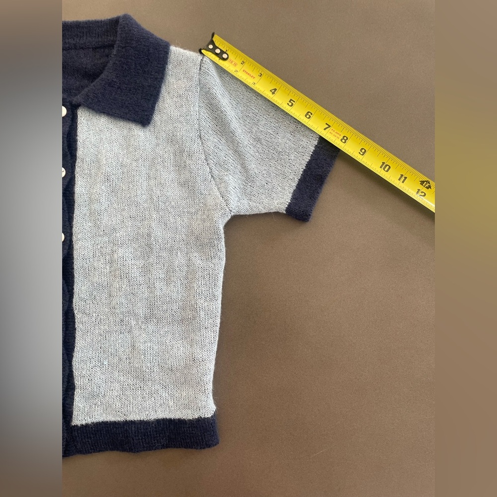 Commense Retro Memory Collared Knit Top Small - Picture 2 of 5